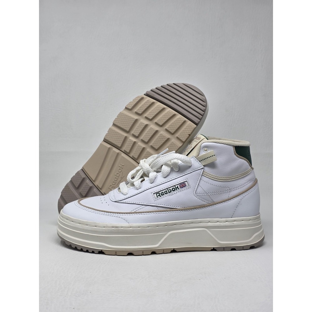 Reebok Club C Geo Chalk Modern Beige White Women's Mid-Top Shoes Size 9.5 New